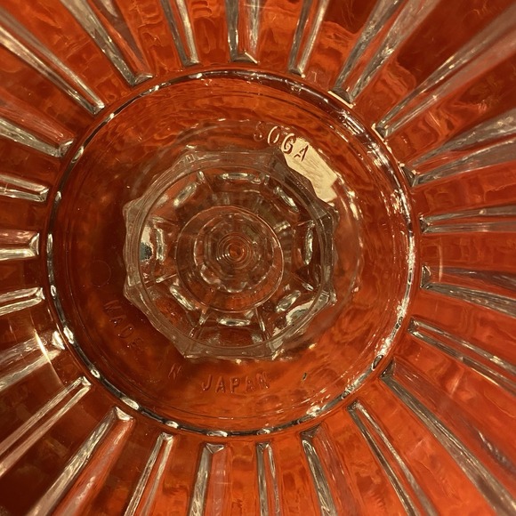 Antique Japanese Crystal Candle Holder/Bowl scalloped edge 8.5" - Picture 5 of 7